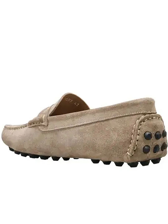 Men's Suede Loafers Beige