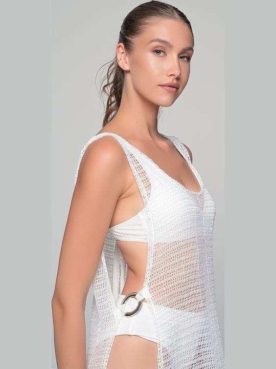 Milena by Paris Damen Kaftan Strand White