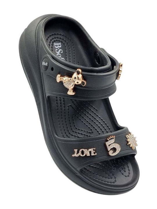 Flip Flops in Sandal Style in Black Colour