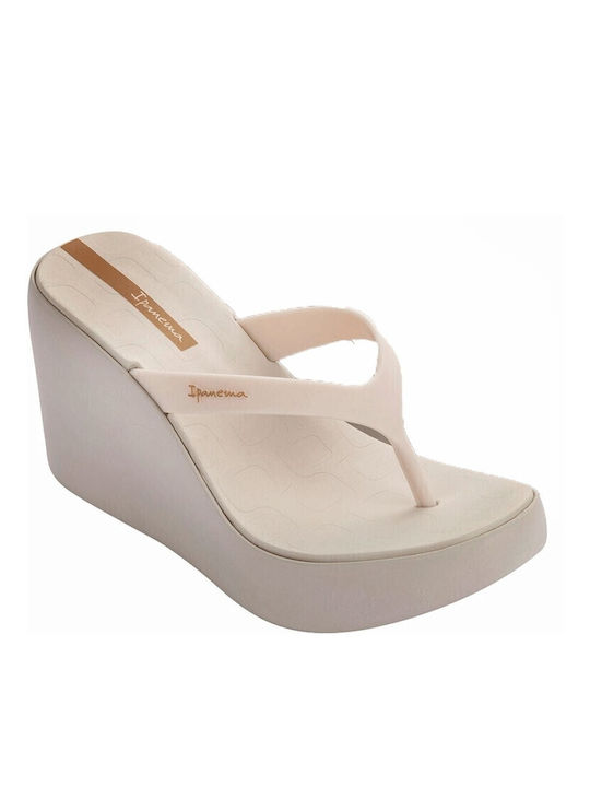 Aloha Women's Platform Flip Flops Beige