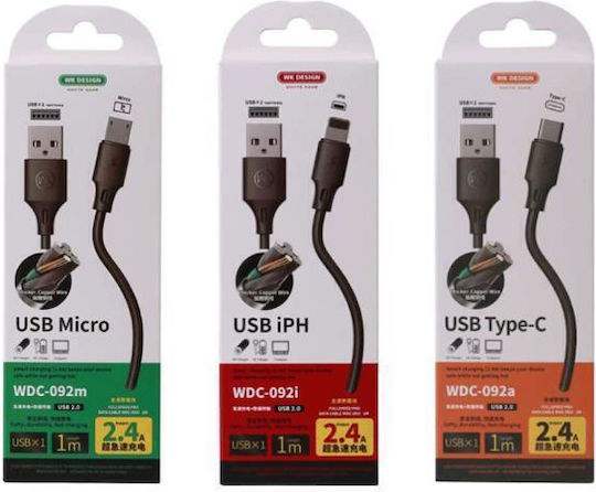 WK WDC-092 USB 2.0 Cable USB-C Male - USB-A White 2m