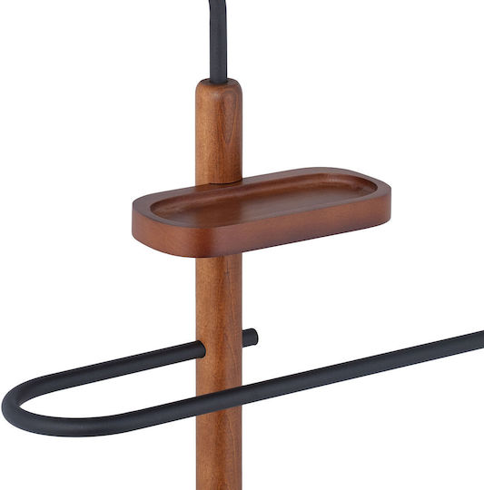 Cuier cu raft din oțel MDF 116 x 47 x 28 cm negru