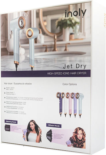 Inoly Ionic Hair Dryer Turbo with Diffuser 1800W
