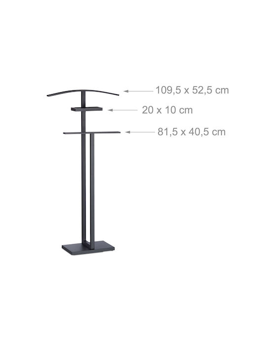 Cuier metalic Relaxdays negru 112 x 52,5 x 20 cm