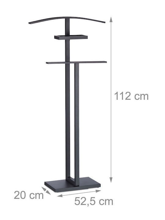 Cuier metalic Relaxdays negru 112 x 52,5 x 20 cm