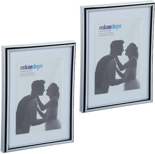 Set 2 Photo Frames Dimensions 17.5 X 14 X 9.5 Cm Silver Relaxdays Set 2 Photo Frames Dimensions 17.5 X 14 X 9.5 Cm Silver Relaxdays