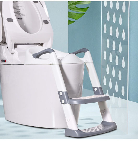Kleinkind Toiletten-Sitz Arvada mit Harter Oberfläche, Griffen und Trittstufe Gray