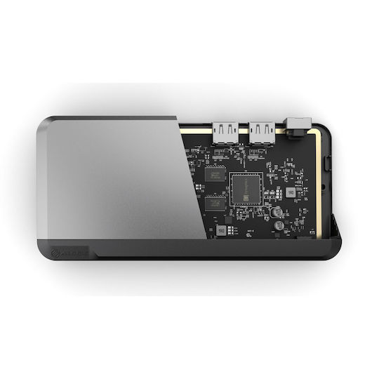 Alogic DX2 USB-C Докинг станция с DisplayPort 4K PD Етърнет и свързване 2 монитора Сив