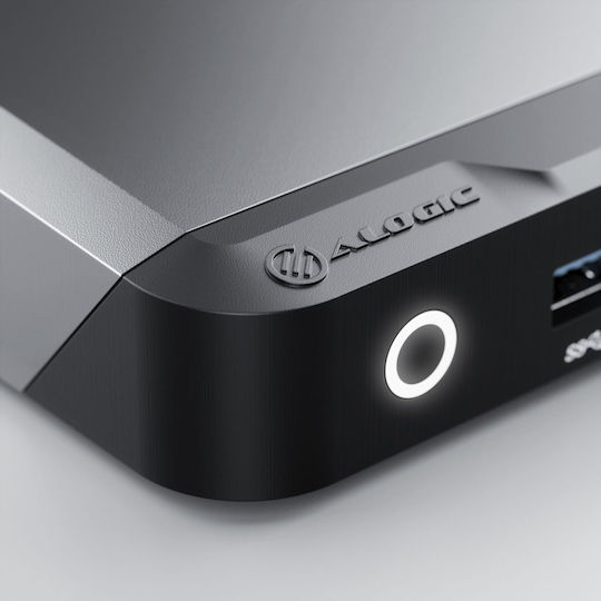 Alogic DX2 USB-C Докинг станция с DisplayPort 4K PD Етърнет и свързване 2 монитора Сив