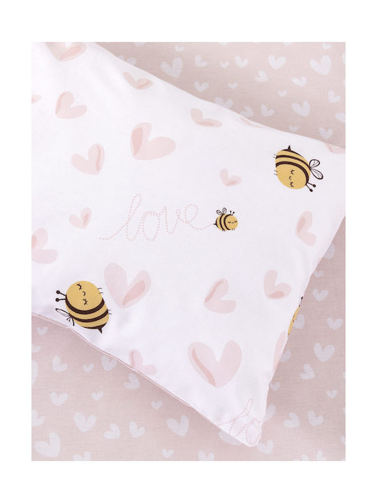 Kocoon Set Copertă de Pătuț cu Față de Pernă Bee Love 110x145cm. Kocoon Set Copertă de Pătuț cu Față de Pernă Bee Love 110x145cm.