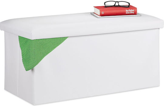 Σκαμπό Σαλονιού με Αποθηκευτικό Χώρο White 37.5x76.5x38.5εκ.
