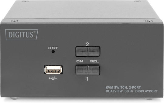 Digitus 2-port 4k60hz 4xdp In 2xusb-b 2xaudio KVM & Data Switch DS-12862