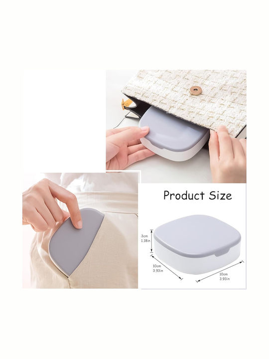 Small Portable Jewelry Box Mirror Gray 10cm X 10cm