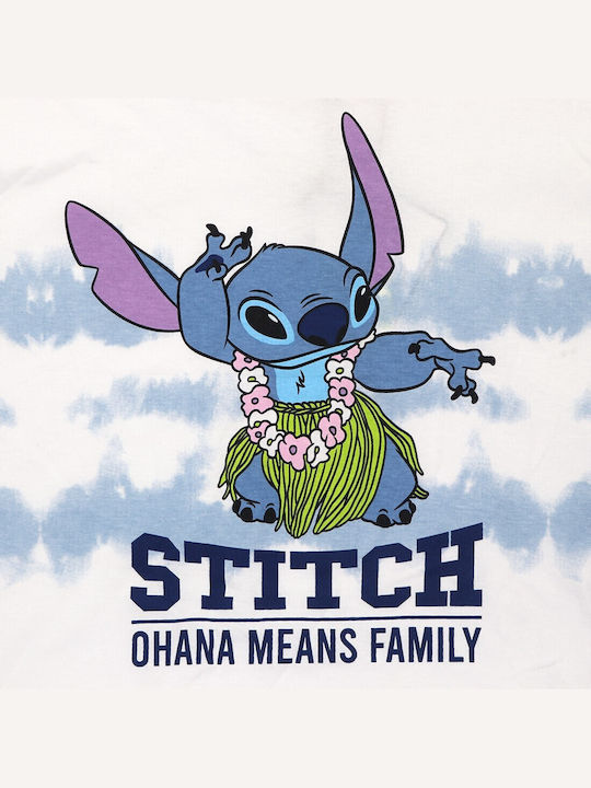 Disney Lilo & Stitch Βαμβακερό Γυναικείο Crop Top Υε35025 Λευκό
