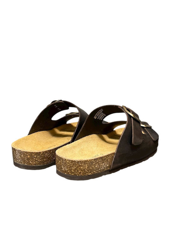 Flint Leder Herrensandalen in Tabac Braun Farbe