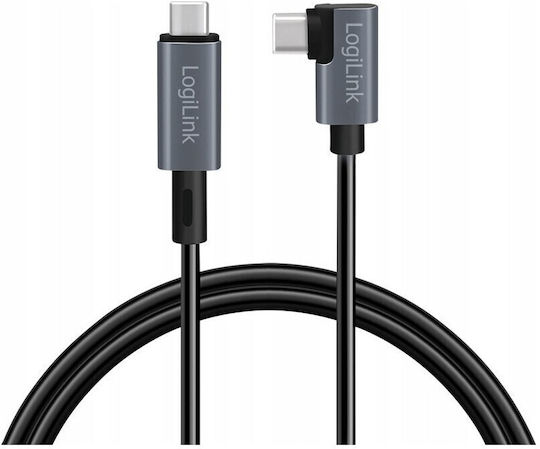 LogiLink USB 2.0 Cable USB-C male - USB-C 100W PD Μαύρο 2m CU0183