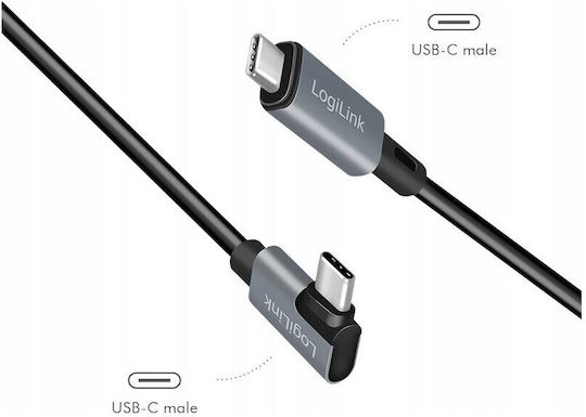 LogiLink USB 2.0 Cable USB-C male - USB-C 100W PD Μαύρο 2m CU0183