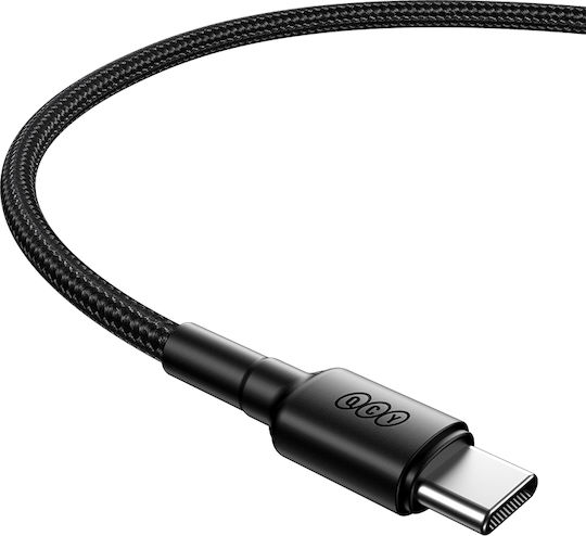 QCY Плетена USB 2.0 Кабел USB-C мъжки - USB-A мъжки 60W Черен 1.2м