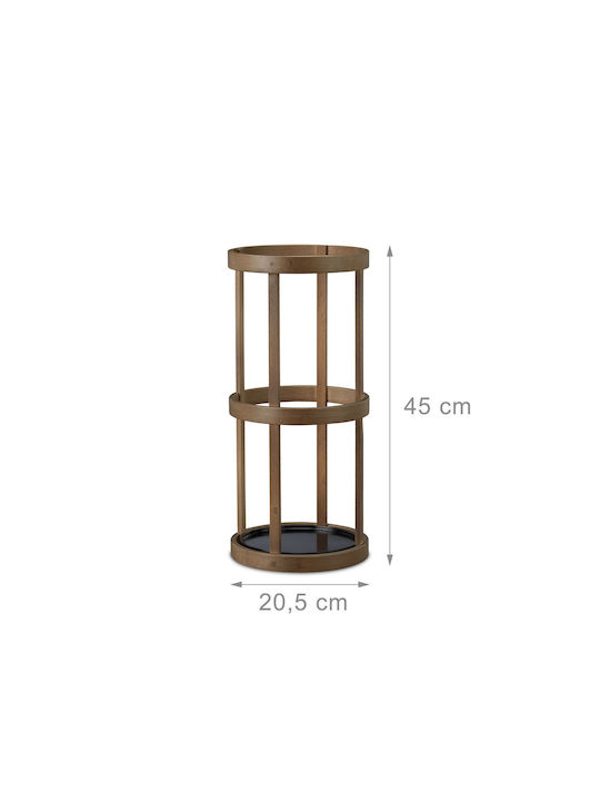 Suport pentru umbrele din bambus, rotund, diametru 20,5 cm, maro închis, Relaxdays