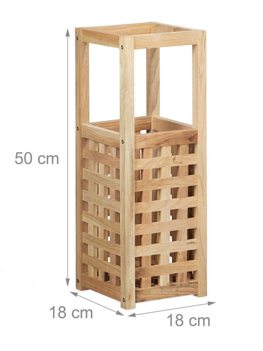 Suport pentru umbrele și bastoane pătrat din lemn de nuc Dimensiuni 50 X 18 X 18 cm Relaxdays