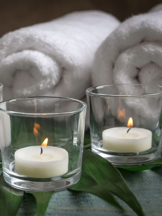 Set 12 suporturi de lumânări din sticlă, înălțime 7,5 cm Relaxdays
