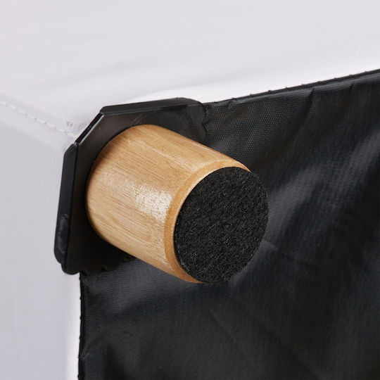 Stool For Living Room With Storage Space Leather White 76x37x35cm