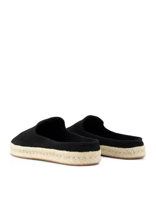 Santiago Leather Men's Espadrilles in Black Color
