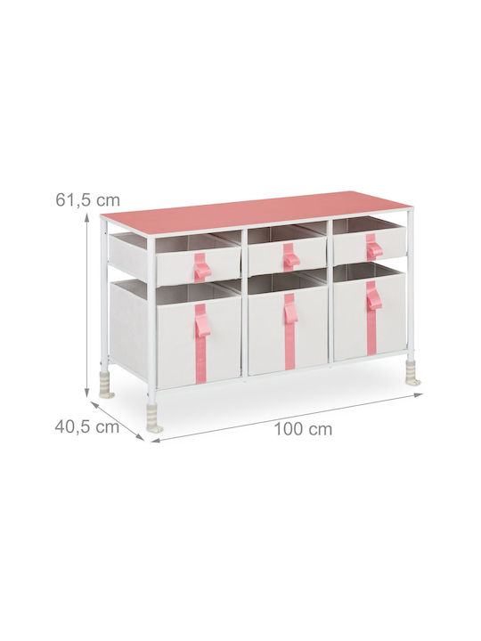 Comodă pentru copii Alb cu 6 sertare 61.5x100x40.5buc