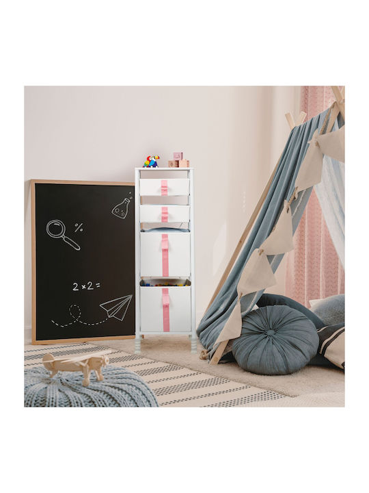Comodă pentru copii Alb cu 4 sertare 109.5x36x40.5buc