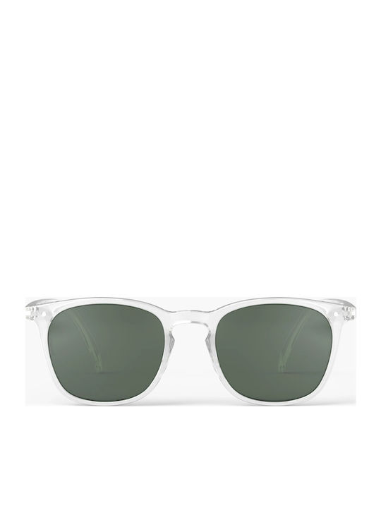 Izipizi Unisex Sunglasses with Transparent Plastic Frame and Green Polarized Lens