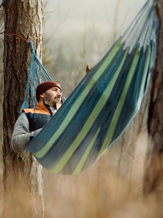 Relaxdays Хамак Двойна Текстил Син 250x150бр