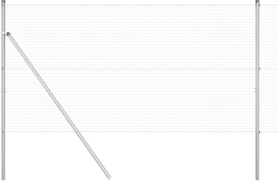 vidaXL Wire Fencing Galvanized Set Gray 1x25m