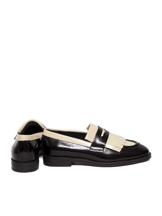 Leather Women's Moccasins in Black Color
