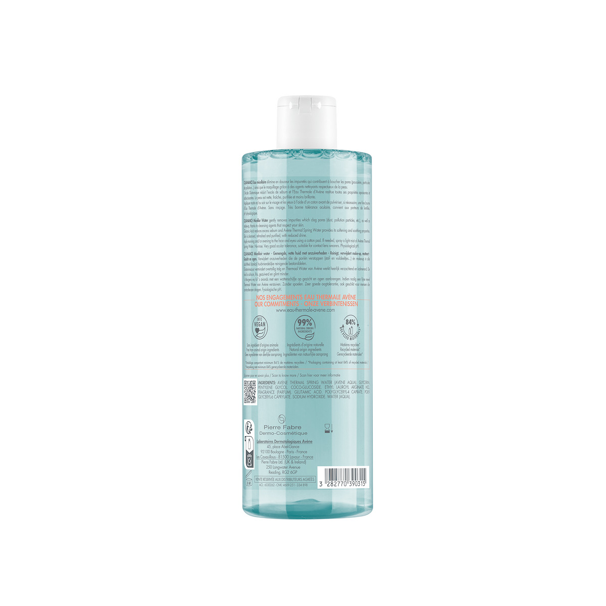 Eau Thermale Avène Micellar Water Αφαίρεσης Μακιγιάζ Προσώπου για Ακνεϊκές Επιδερμίδες 400ml