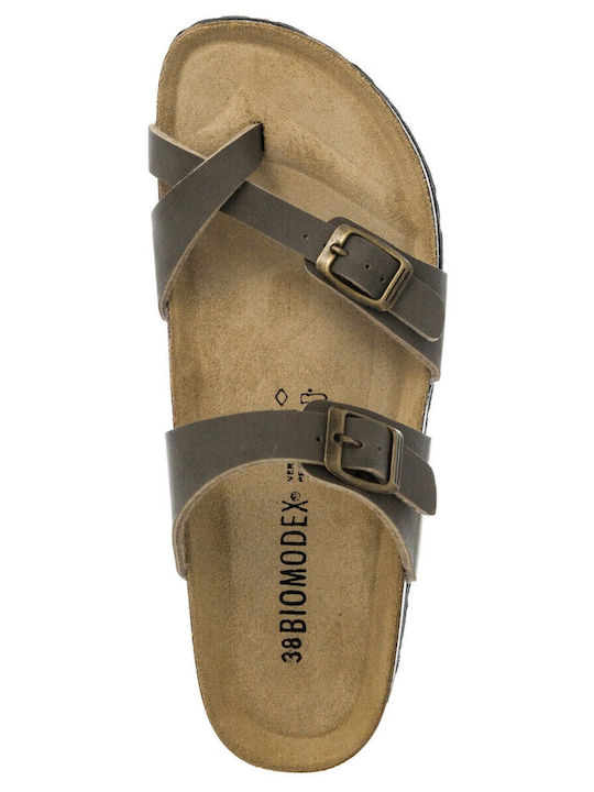Flache Sandalen für Damen in Khaki Farbe