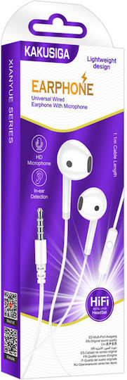 Kakusiga KSC-1301-WH In-Ear Freisprecheinrichtung Kopfhörer mit Stecker 3.5mm Weiß