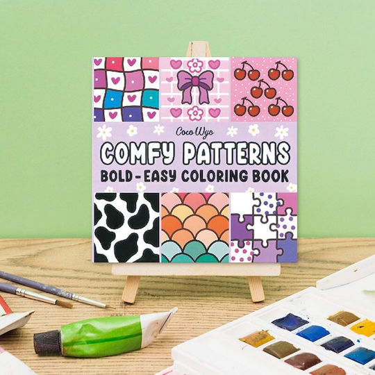 Adult Coloring Book Coco Wyo Comfy Patterns Hardcover Abstract Designs Mandala Animals 52 Pages 21 x 21 cm