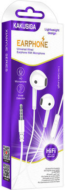 Kakusiga KSC-1301-WH In-Ear Freisprecheinrichtung Kopfhörer mit Stecker 3.5mm Weiß