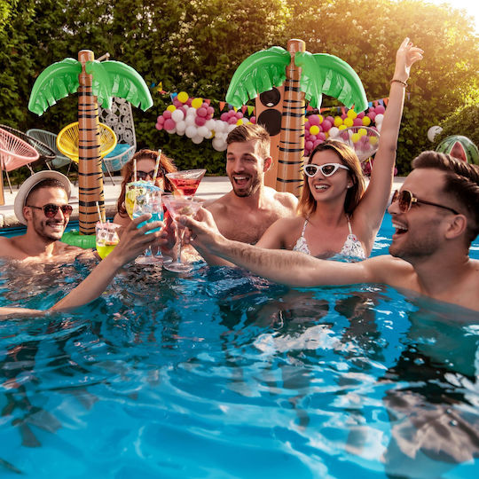 Set 2 Inflatable Palm Trees Relaxdays Decorative Dimensions 80 x 62 Cm