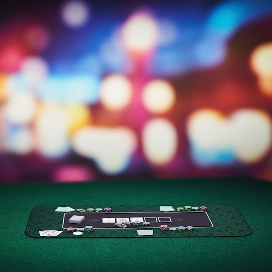 Covor Poker Texas Hold'em Antiderapant Impermeabil Verde 120x60 Cm Geantă de Depozitare și Transport Relaxdays