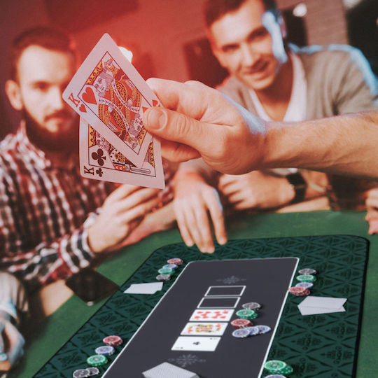 Covor Poker Texas Hold'em Antiderapant Impermeabil Verde 120x60 Cm Geantă de Depozitare și Transport Relaxdays