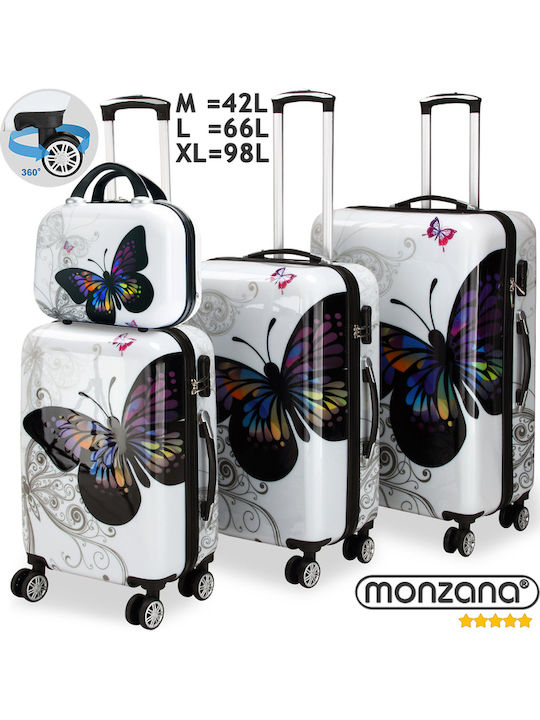 Set de bagaje Monzana din policarbonat Exopack multicolor 4 piese 23 x 30 x 14 cm 56 x 37 x 23 cm 68 x 43 x 27 cm 75 x 49 x 29 cm