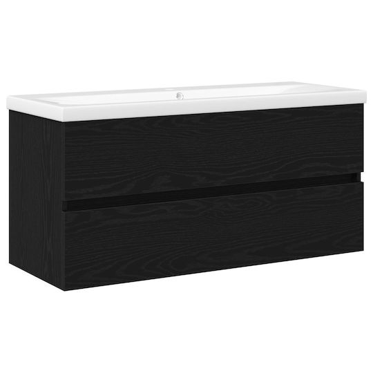 vidaXL Πάγκος με Νιπτήρα Μ100xΒ38.5xΥ45cm Μαύρης Δρυός