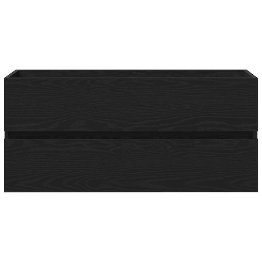 vidaXL Πάγκος με Νιπτήρα Μ100xΒ38.5xΥ45cm Μαύρης Δρυός