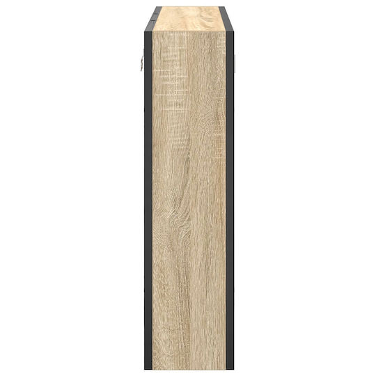 vidaXL Waschtisch ohne Waschbecken mit Spiegel L60xB16xH60cm Light Oak