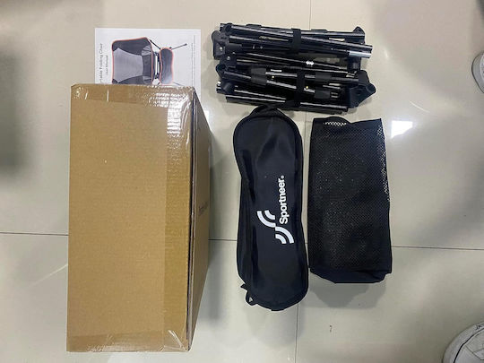 Set 2 Scaune Sportneer Portabile Pliabile Reglabile pe Înălțime Camping Drumeții Pescuit Aluminiu Țesătură Oxford Negru