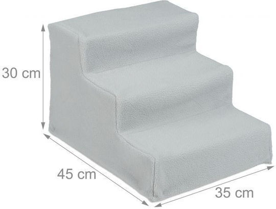 3-step Dog Stair Relaxdays 30 X 35 X 45 Cm Gray