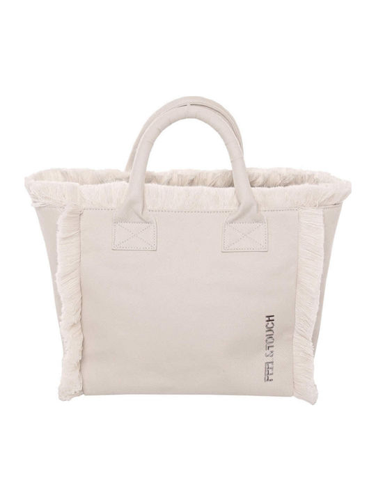 Feel & Touch Caribbean Stoff Strandtasche Weiß