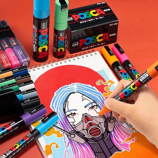 Set 7 Markere Posca Pc3m Vârf Fin Culori Pastelate