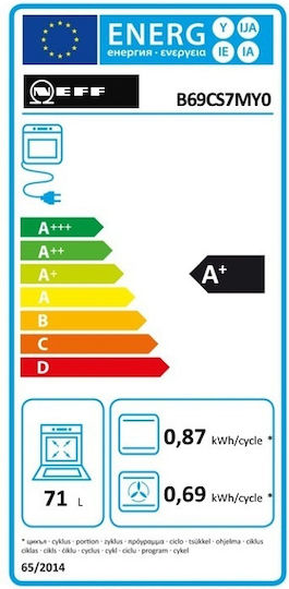Neff Cuptor Deasupra Blatului 71lt L59.6cm. fără laturi și mânere
